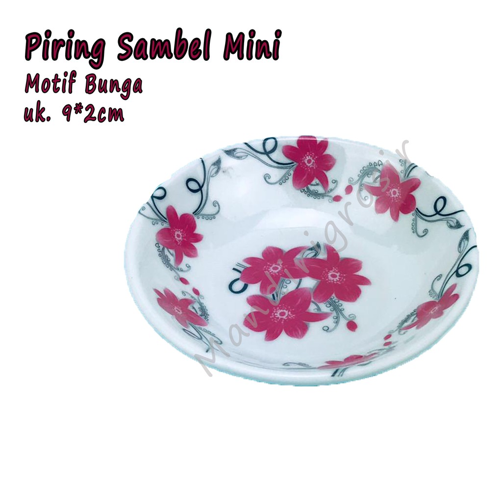 Piring * Mini * Motif Bunga * Melamin * Ware