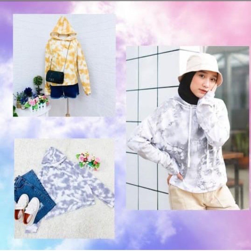 SWEATER BINOBI / SWEATER BABYTERRY TIE DYE / SWEATER TIE DYE WANITA / BASIC SWEATER HOODIE TIE DYE