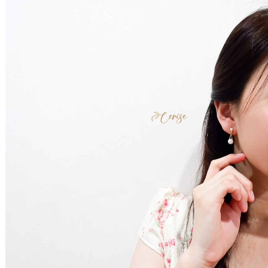 Quincy Earrings | Anting tusuk korea emas mutiara cantik aksesoris wanita trendy stylish