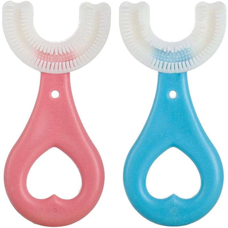 Sikat Gigi Anak Bentuk U Bahan Silikon  Training Toothbrush Tooth Brush Baby Silicone U Shape Sikat Gigi Silikon Lembut