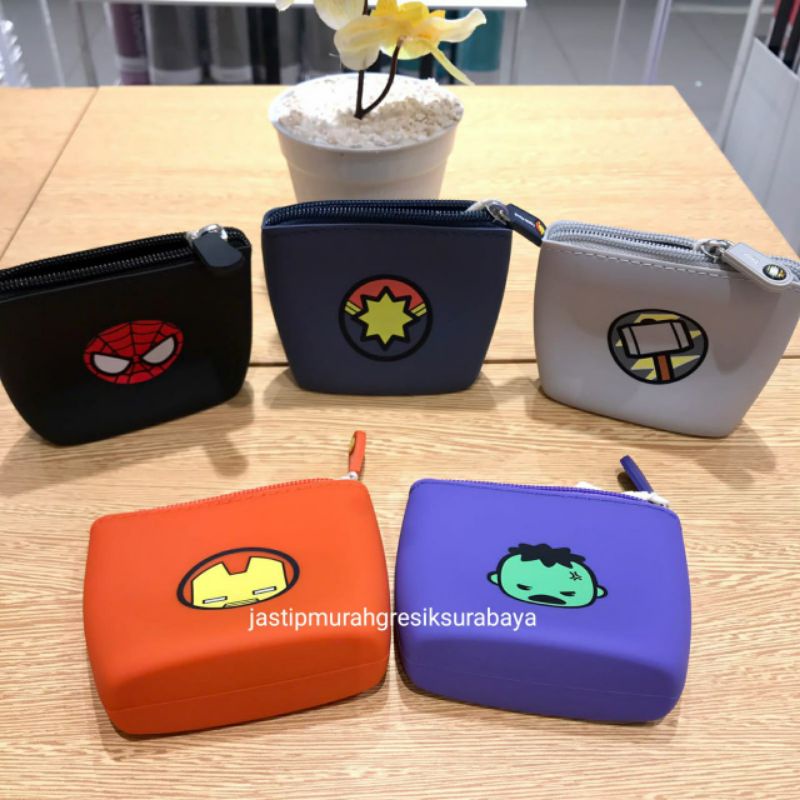 MARVEL COIN PURSE DOMPET KOIN MINISO DOMPET KOIN SILIKON MINISO SPIDERMAN HULK THOR IRONMAN