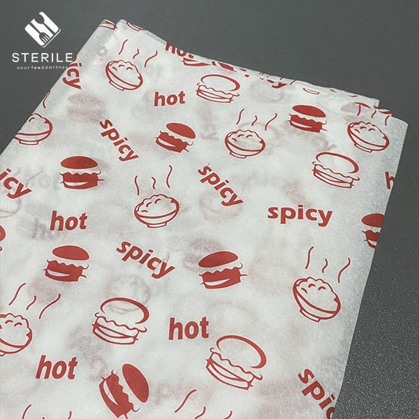 Kertas Nasi burger 30x30 cm isi 100 pc - Motif Printing - Anti Lengket