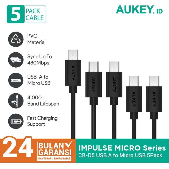 AUKEY CABLE MICRO USB 2.0 (5PCS) - 500256