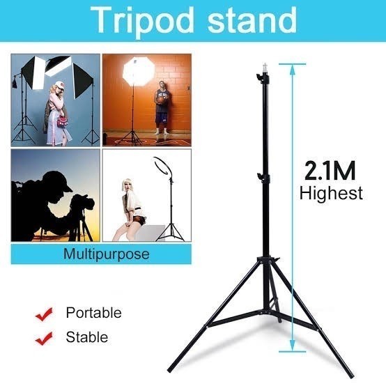 Trend-PAKET KOMPLIT Tripod 2M Plus Lampu Bohlam LED E27 45W / Lampu Makeup / Lampu Selfie