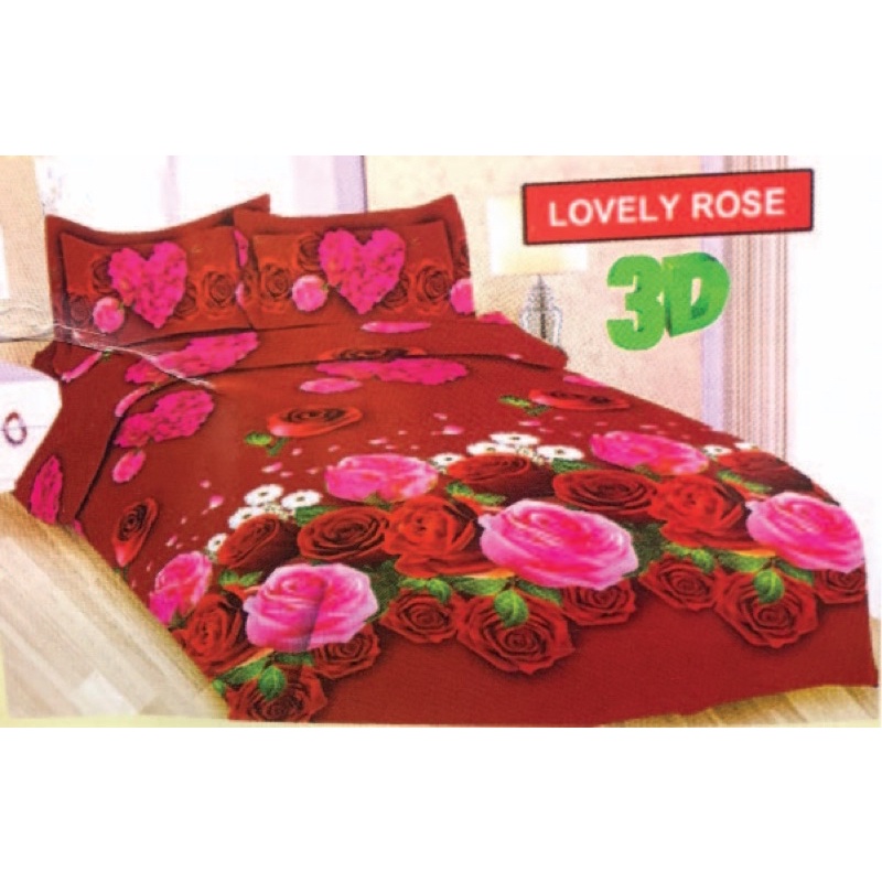 Sprei BONITA Motif Terbaru BUNGA 3D Disperse (BISA COD) Lily, Thalia, Melanie, Tulip Pink, Romantic Rose, Lovely Rose