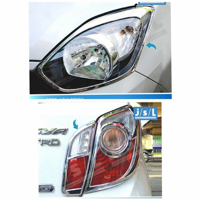 Paket garnish depan belakang Agya Ayla 2014 chrome