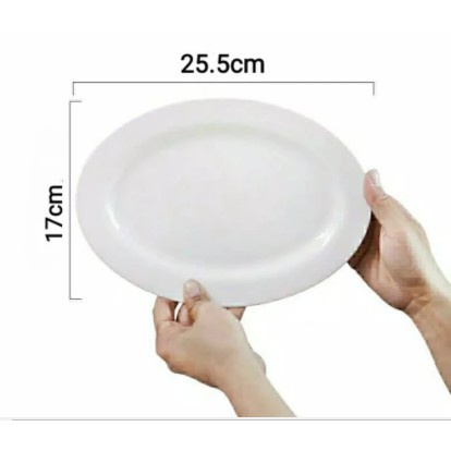 Piring Keramik Bentuk Oval - Ukuran 23 cm/25 cm
