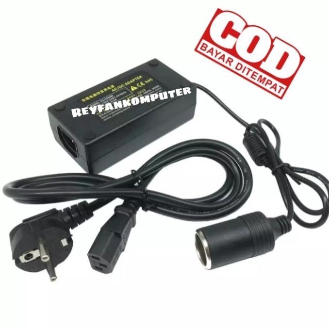 [ BISA COD ] Adaptor AC KE DC Pompa Ban Mobil 10 Amper Adaptor Vacum