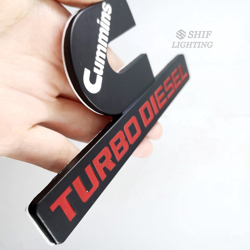 1pc Stiker Emblem Logo Turbo Diesel Cummins Bahan Metal Untuk Dekorasi Bagasi Mobil