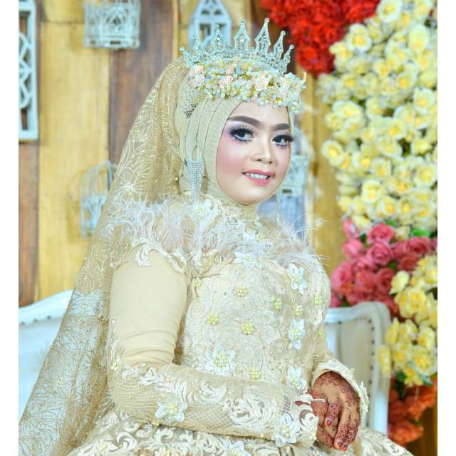 PASHMINA GLITER RAJUT PREMIUM/KERUDUNG PENGANTIN/HIJAB PENGANTIN/TILE pengantin