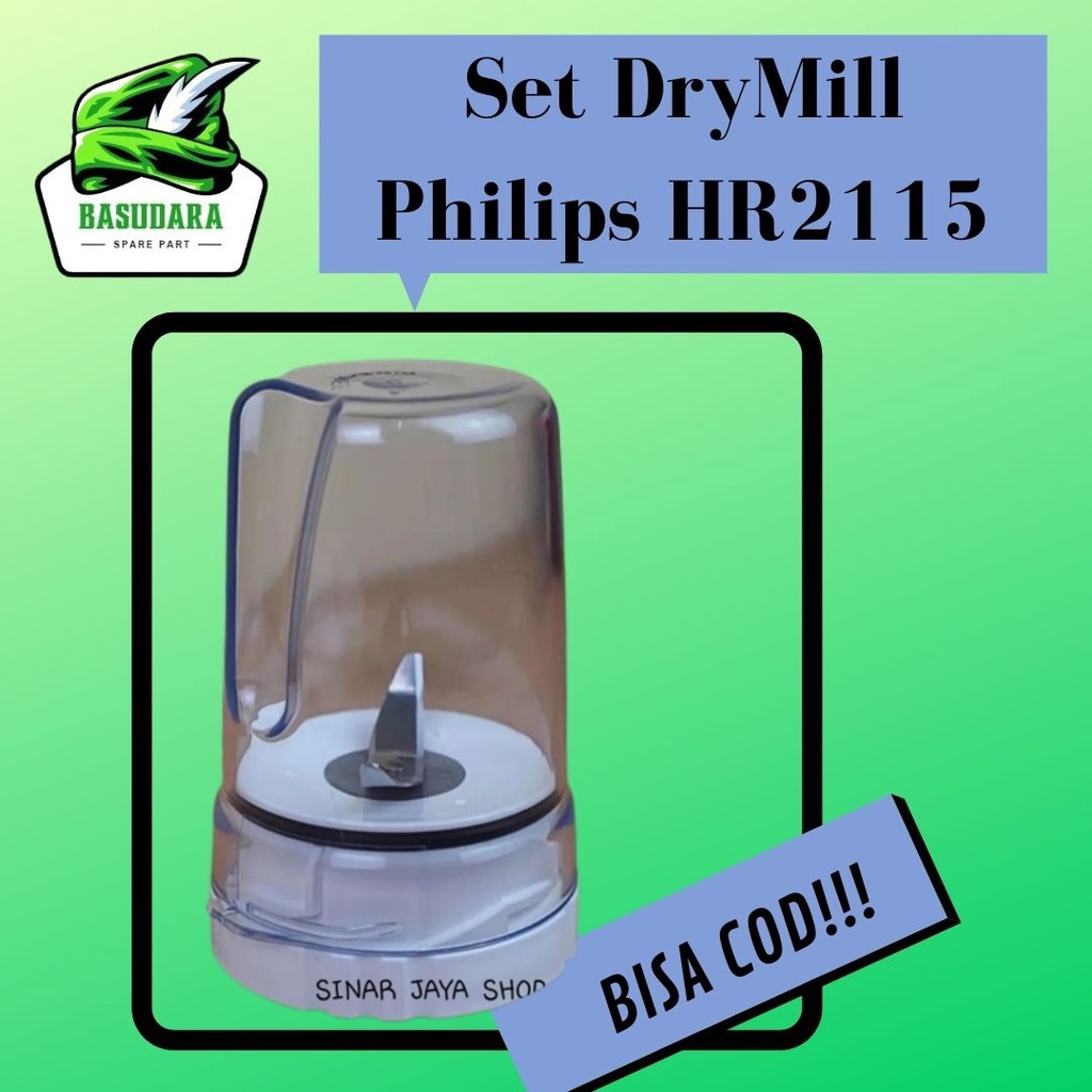 Set Dry Mill Philips Diva Set HR 2115/ 2116 Hr 2061/ 2071 Untuk Bumbu Basah dan Kering / Gelas Wadah