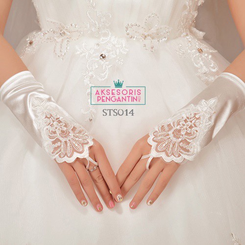 [SIAP KIRIM] SARUNG TANGAN RENDA WEDDING GLOVES AKSESORIS PENGANTIN BRIDAL STS014