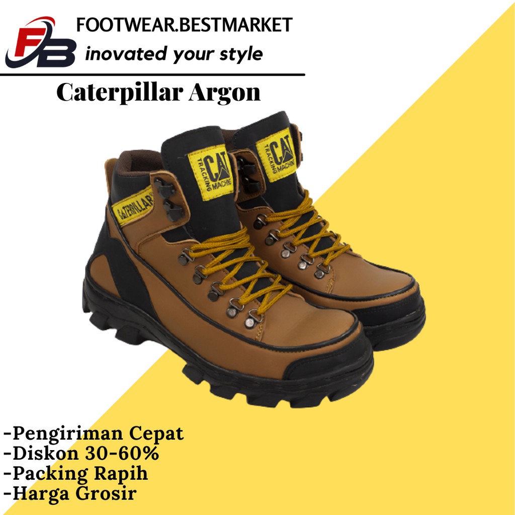 sepatu pria boots safety ujung besi tactical argon sepatu keren murah naik gunung bikers touring !!