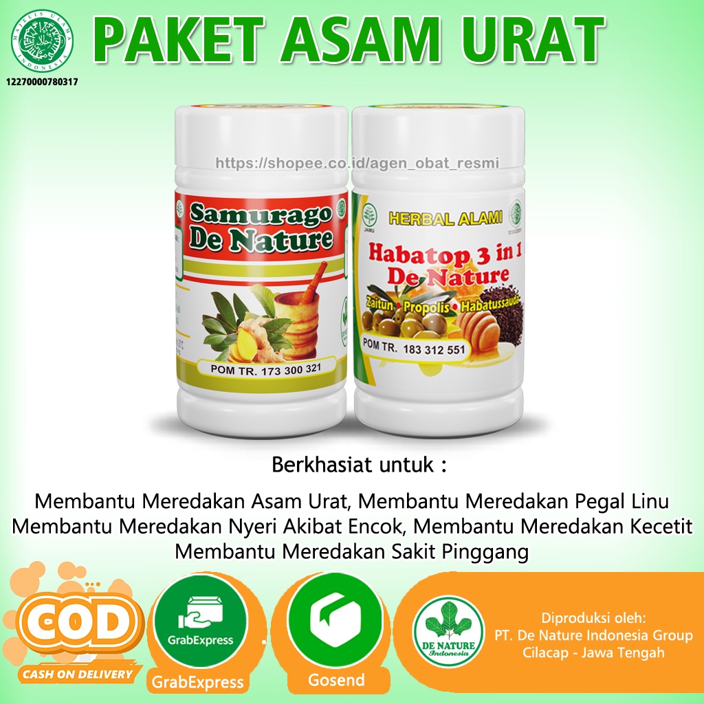 Obat Asam Urat Herbal Mengatasi Asam Urat Rematik Pegel Linu Samurago Habatop De Nature Obat Asam Ur