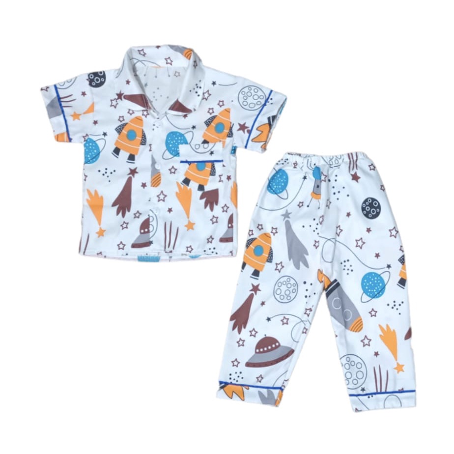 piyama anak motif astronot bisa pilih warna