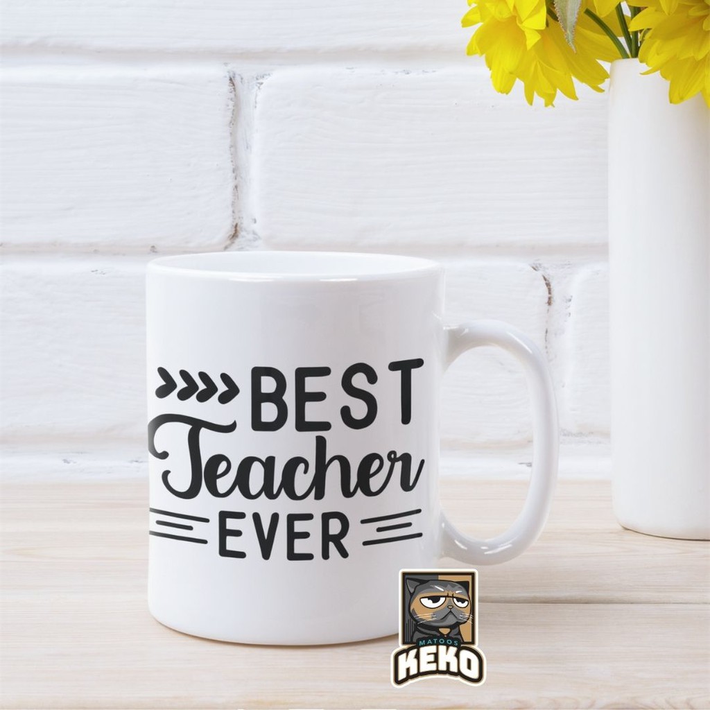 Hadiah Untuk Guru | Mug Cangkir Best Teacher Ever