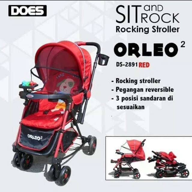 Makassar - Stroller Baby Does ORLEO 2 Rocking Hadap Ibu Reversible | Kereta Dorong Bayi Anak