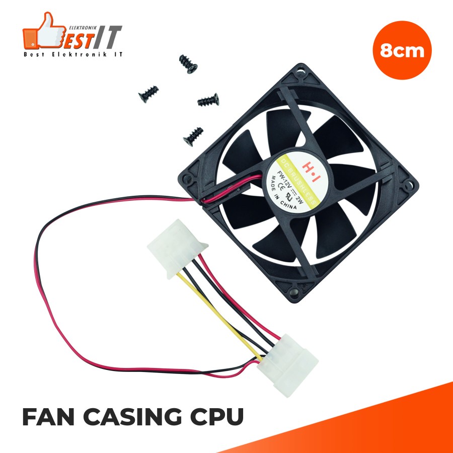 Fan Casing Kipas CPU 8cm Hitam  FREE BUBBLE WRAP