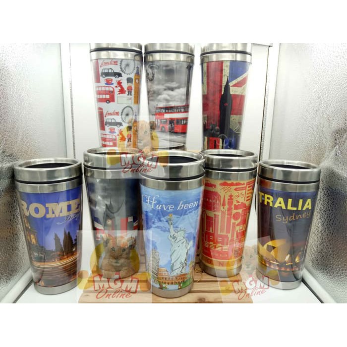 Tumbler Negara / Oleh Oleh Luar Negri / Tumbler Stainless MancaNegara