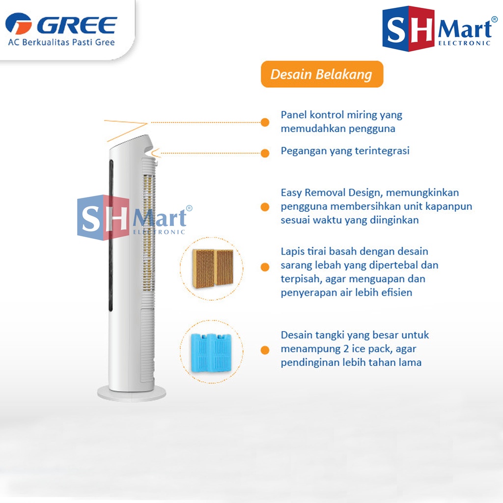 AIR COOLER GREE FLIFE PENYEJUK UDARA PORTABLE PENYEJUIK DAN HUMIDIFIER