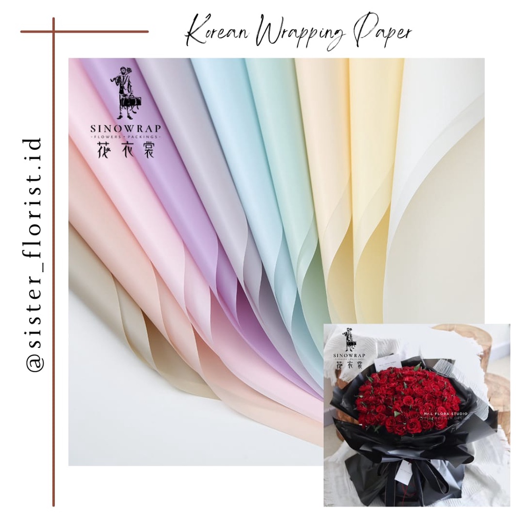 

SF032 Ecer Basic Matte Flower Wrapping Paper Waterproof // Korean Wrapping Kertas Buket Bunga Perlengkapan Florist Cellophane