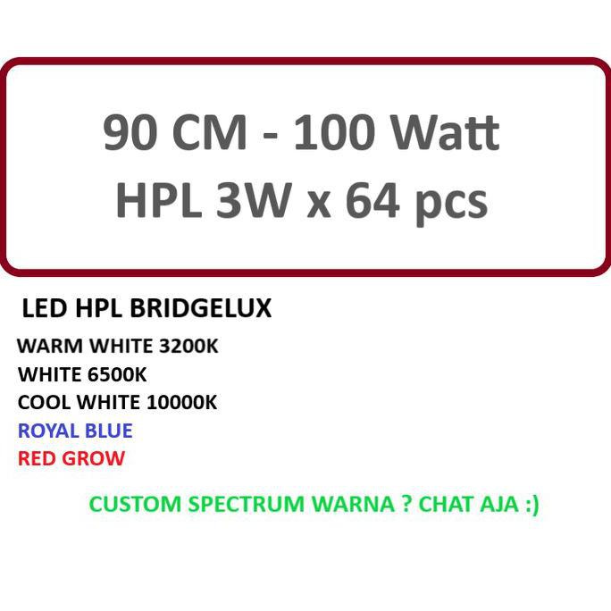 NEW SALE LAMPU LED HPL AQUASCAPE 90CM 100W 100 WATT - LED BRIDGELUX 3W X 64