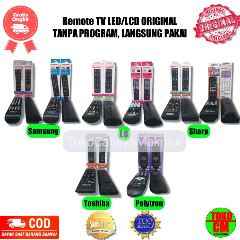 Remot Remote TV LED/LCD/Tabung/Smart TV Semua Merek TV Tanpa Program