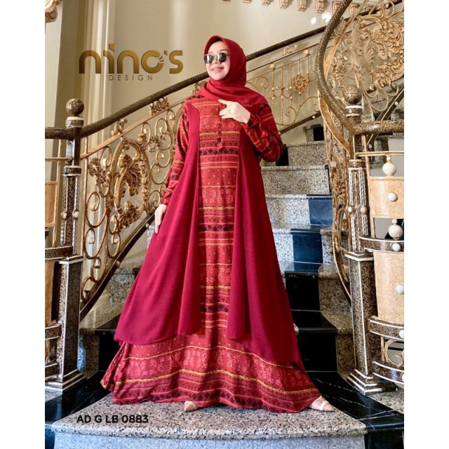 Baju Gamis Free Outer By Ninos Design  AD G LB 0883