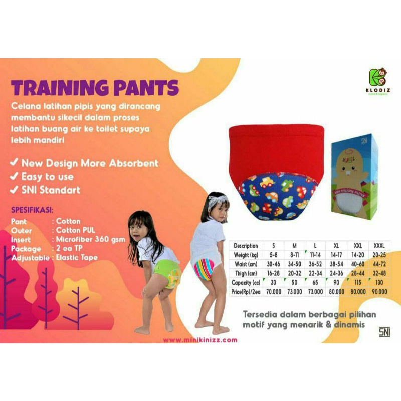 Training Pants Clodiz size M / L Celana Tatur Celana Toilet Training Clodiz