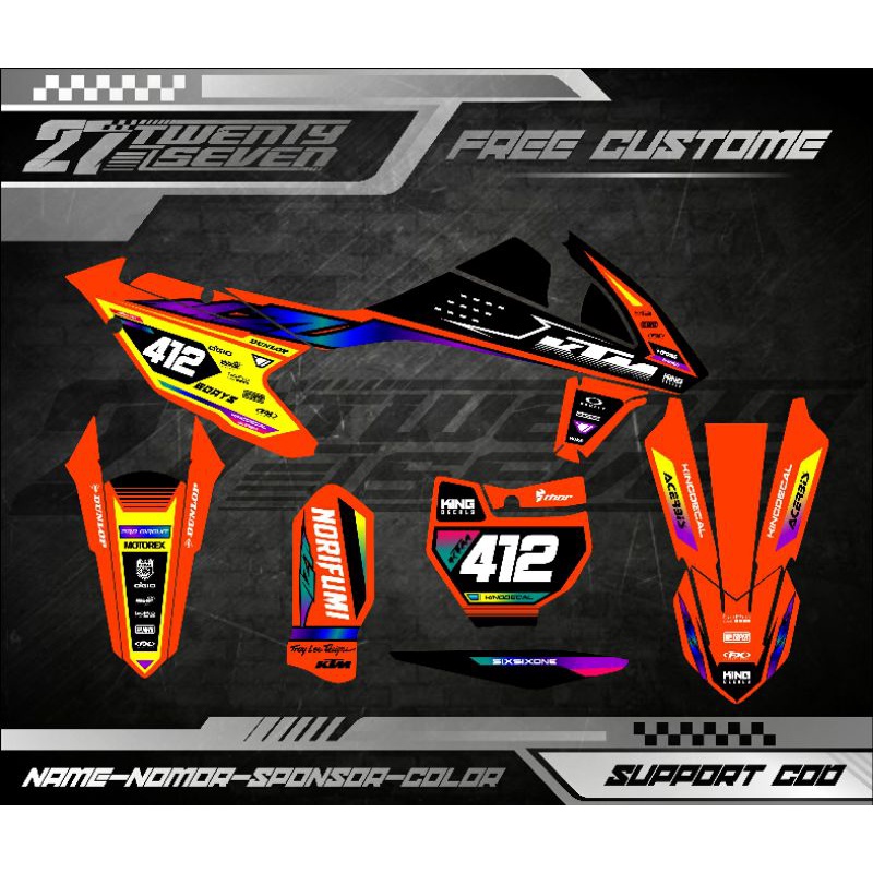 Jual DECAL KTM 250 2017/KTM SIXDAY/KTM 85 DESAIN COSTUME Shopee Indonesia