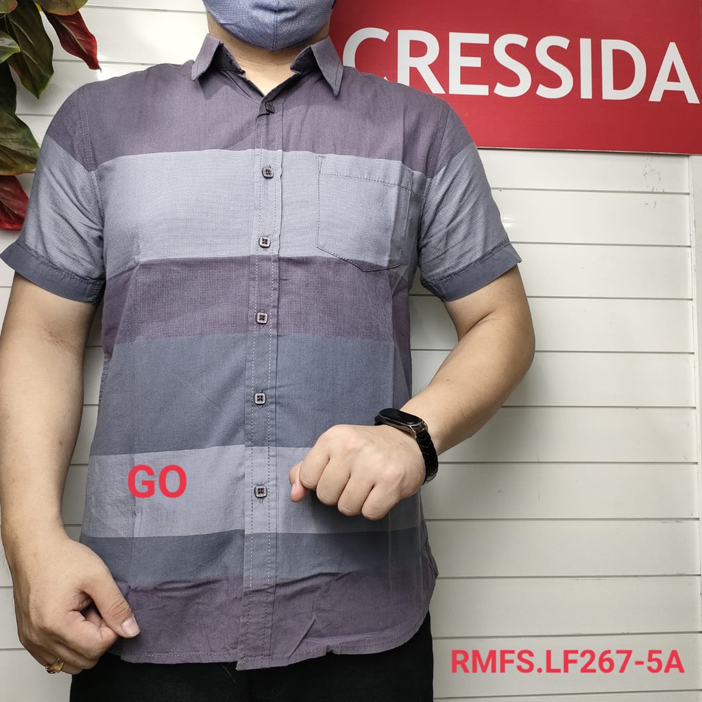 gof CRESSIDA KEMEJA PRIA SLIMFIT Kemeja Casual Kemeja Lengan Pendek Outlook