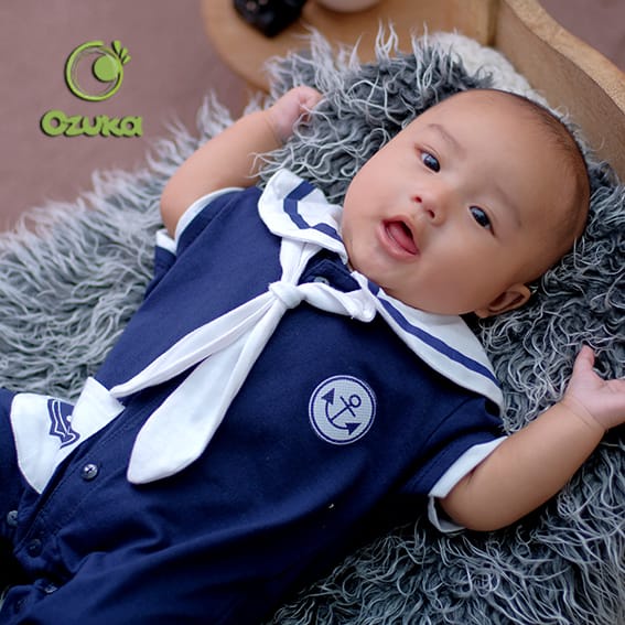 Baju Anak Bayi Laki Laki Jumper Romper Pelaut Sailor Ozuka