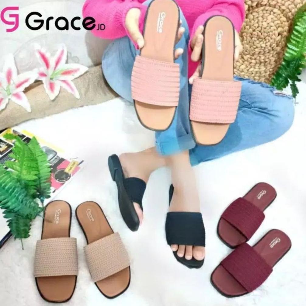 Grace Milea Slop / Sandal Rajut Selop Wanita / Sandal Tali Dixie Rajut / Sandal Selop Kokop