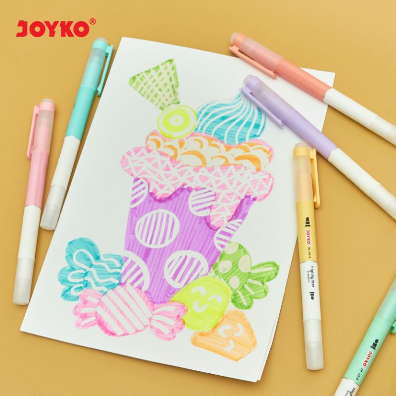 joyko Erasable Highlighter Penanda Dapat Dihapus Joyko HL-69-6 erasable highlighter joyko HL69-6