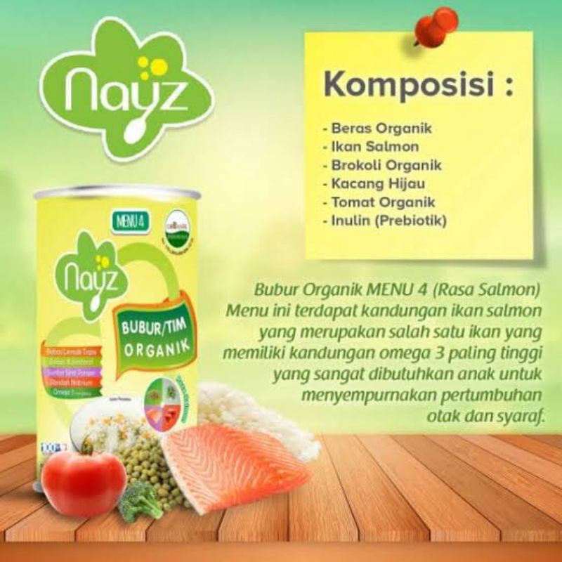 Nayz bubur Tim Bayi 150gr Rasa Salmon, Bubur Mpasi Bayi