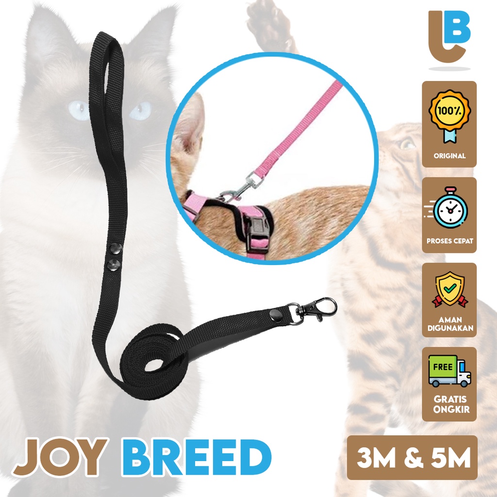 TALI TUNTUN KUCING ANJING BAHAN TEBAL DAN PENGAIT BESI KUAT BY JOY BREED OFFICIAL