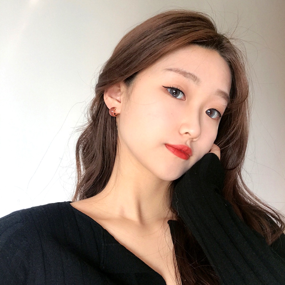 Hu Hu Hu Hu Hu Alat Bantu Pasang Kacamata♡ Anting Tusuk Gantung Wanita Bentuk C Enamel Gaya Vintage Untuk Hadiah