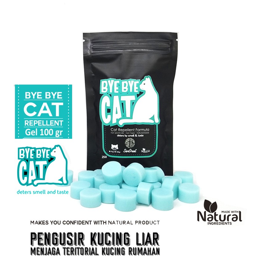 Bye Bye CAT Gel 100 gr - Alat Pengusir Kucing Alami Ampuh - Natural Cat Repellent - Cegah kucing buang kotoran sembarangan dan usir kucing liar