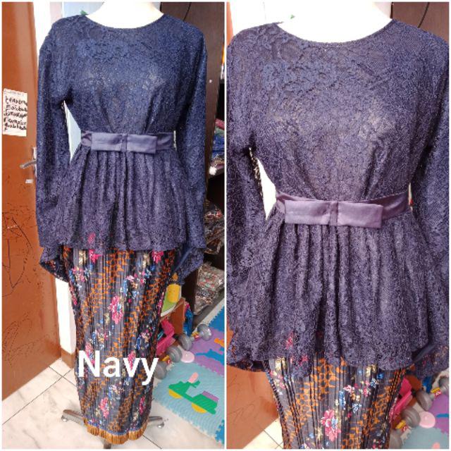 COD REALPICT KEBAYA AURORA PENGUIN KEBAYA MODERN WISUDA Bridesmaids seragaman kebaya-ATASAN SAJA NAVY