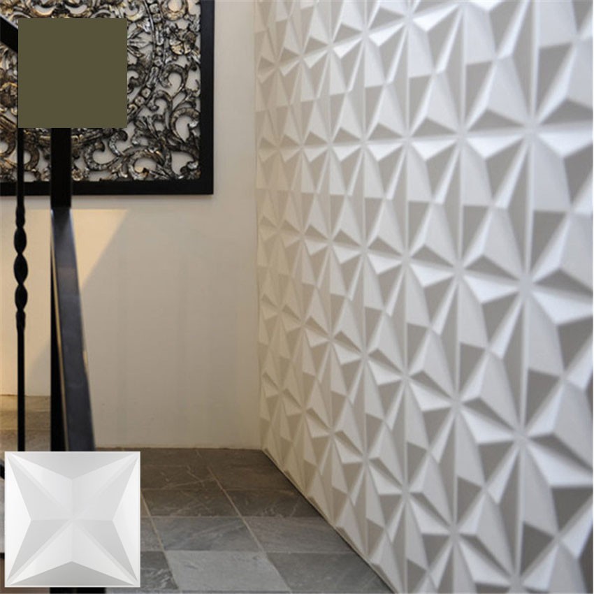 H3-002 Stiker Dinding Wallpaper 3D Wall Panel PVC Small Diamond 30 cm