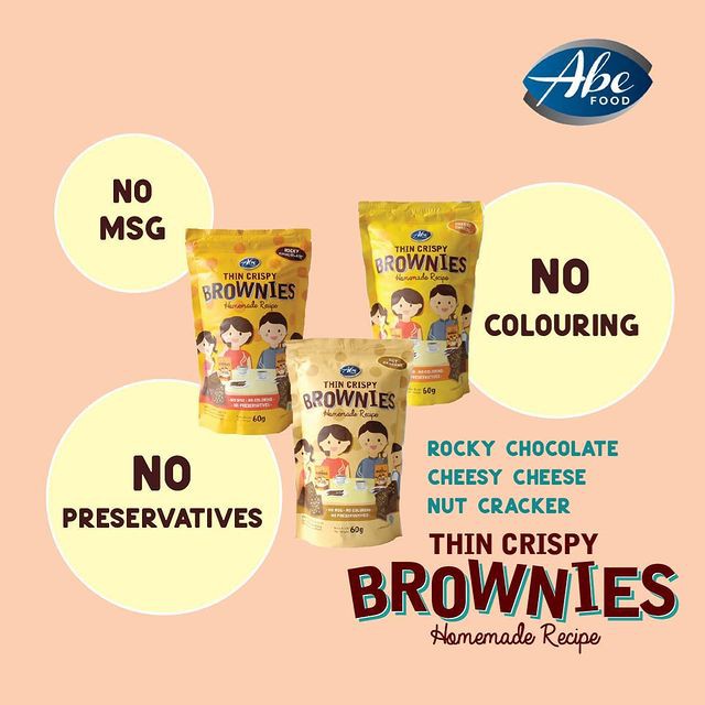 ABE FOOD THIN CRISPY BROWNIES KERING | BISKUIST BAYI ANAK SNACK CEMILAN SEHAT