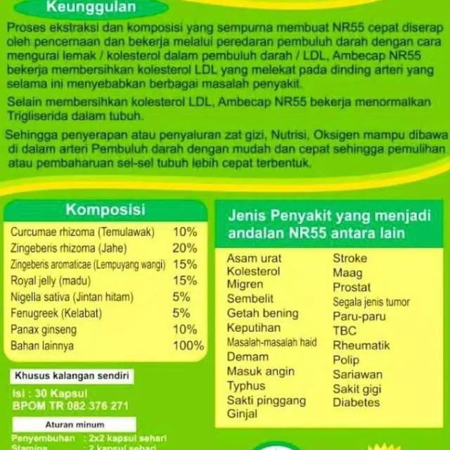 Ambecap nr 55 isi 30 kapsul obat herbal alami original nunggal roso nr55-7