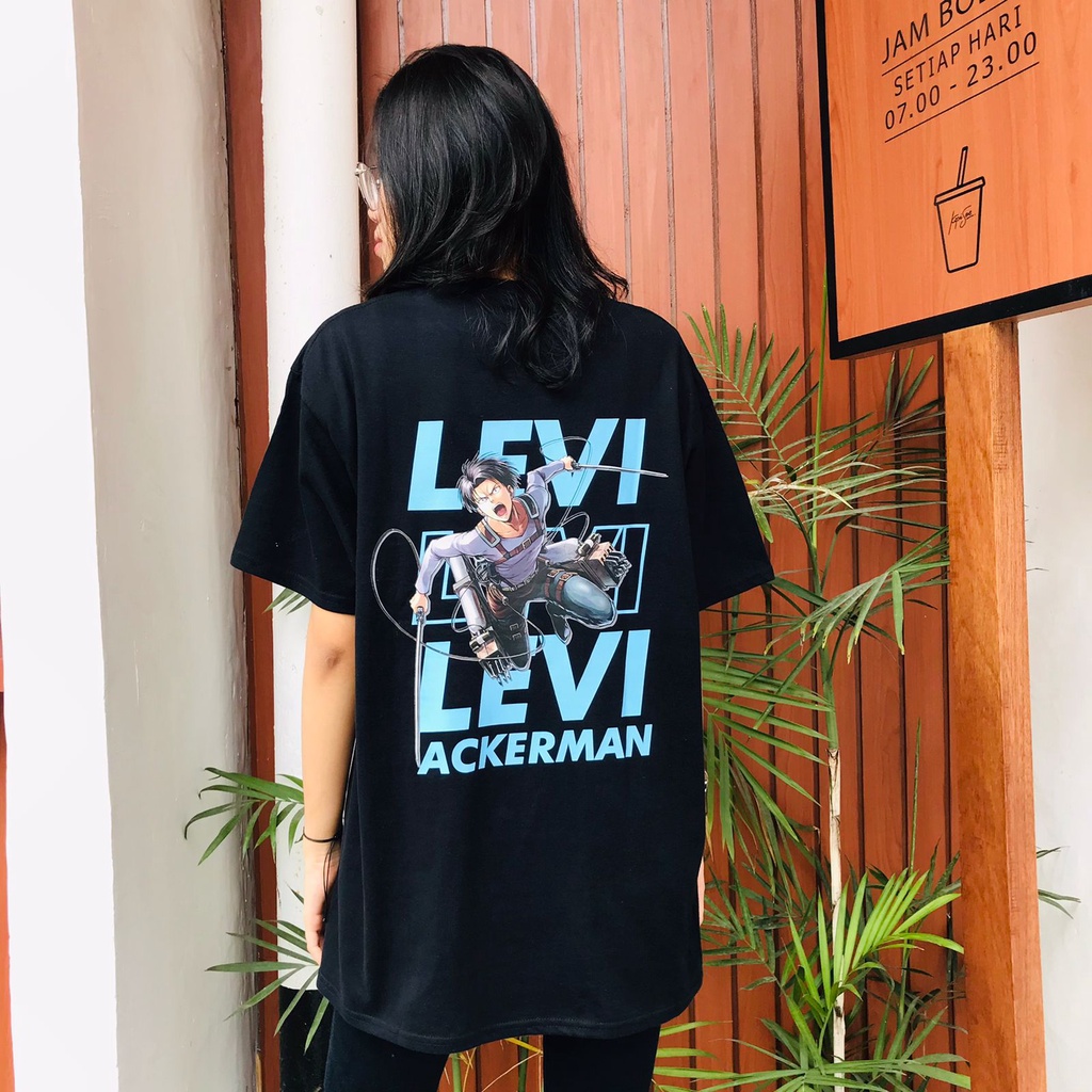 Kaos Levi Special Corps Black Anime Manga Attack On Titan SNK Premium Unisex