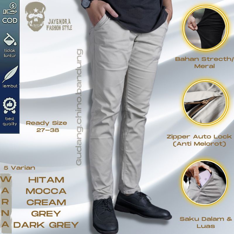 Celana Cinos Pria Premium Merk Cardenal Dan Hugo Celana Chino Panjang Distro Original Hitam Moka Cream Abu Gray Cinos Tebal Halus Slimfit Pensil Reguler Ukuran Standar dan Jumbo 27 28 29 30 31 32 33 34 35 36 37