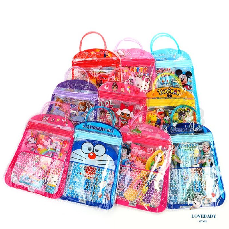 

Stationery set / Paket alat tulis 9IN1 MAP Kancing peralatan sekolah pensil set penghapus orotan anak anak karakter cars frozen spiderman marvel