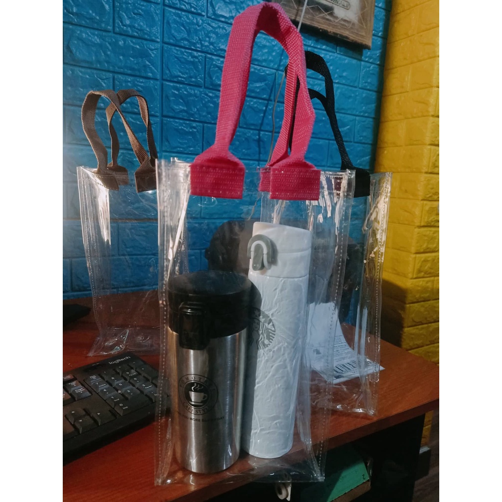 tas mika botol tebal 0.3 tas mika tumbler termurah shopee