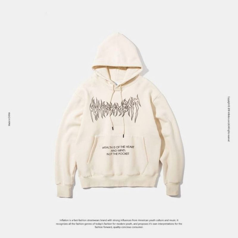 Jaket Hoodie Cream Punishment Motif Aesthetic Pria Wanita Premium Bahan Fleece Tebal / Hodie Pria Di
