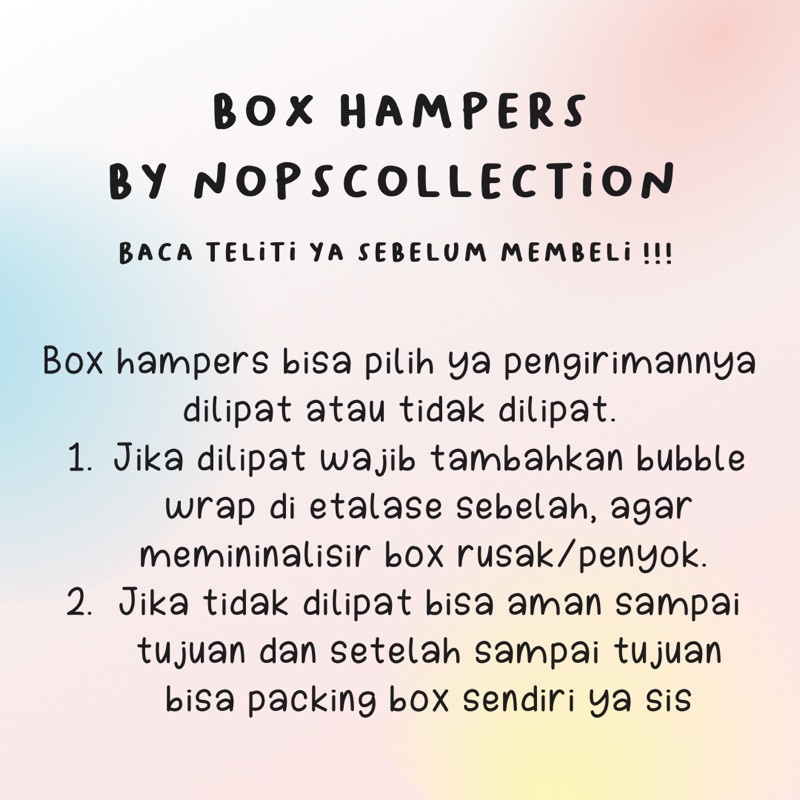 BOX HAMPERS By NOPSCOLLECTION