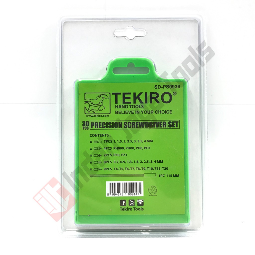 TEKIRO SD-PS0936 OBENG PRESISI HP JAM SET 30 Pcs - Precision Screwdriver Elektronik