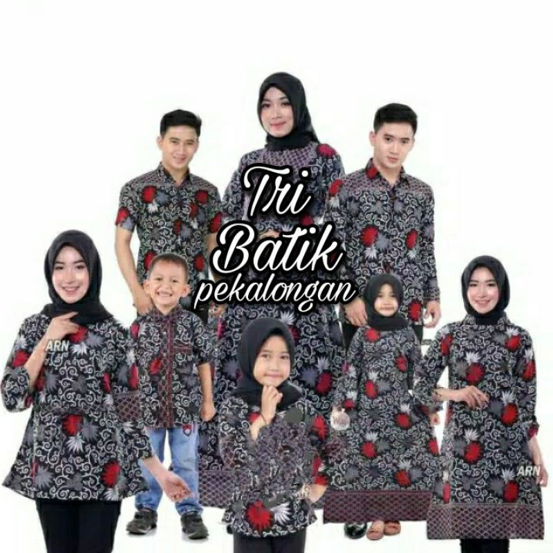 BATIK COUPLE KELUARGA - Sania Ruffle Batik Couple Ori STANDAR & JUMBO - Batik Pekalongan